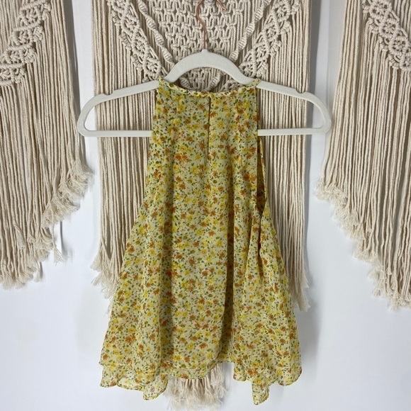 Zara Yellow Floral Swing Blouse Sleeveless Tank - Picture 2 of 4